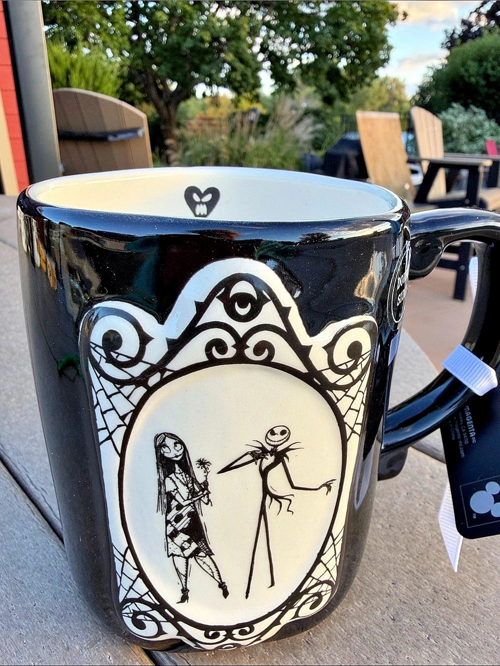 Rae Dunn The Nightmare Before Christmas Love You to Death Mug Black & White NWT